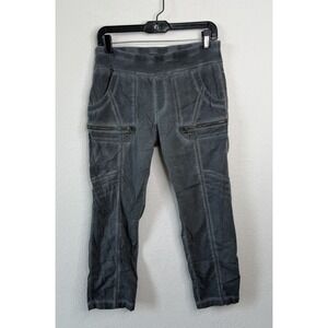XCVI Gray Cargo Pants Women Stretch Crop Utility Zipper Pocket Casual Size M